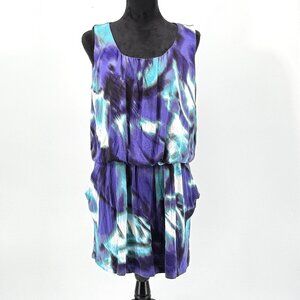 Alfani Wave Print Sleeveless Dress with Pockets Size L